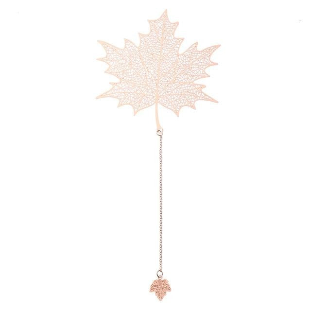 Alternative view of Bogmærke i metal ahornblad